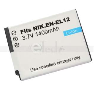 Battery + Charger For Nikon EN EL12 COOLPIX S8000 S70  