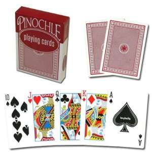  Pinochle Regular Indexed Playing Cards   Red Case Pack 144 