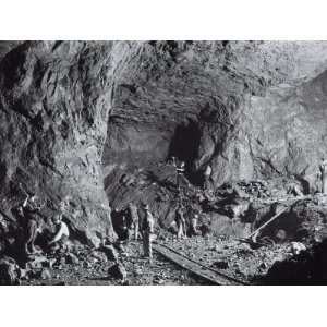  Inside of the Alfredo Bovegno Mine with a Group of Workers 