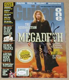 MEGADETH DAVE MUSTAINE AUTOGRAPHED SIGNED MAGAZINE WITH COA JSA PROOF 