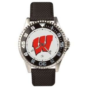 Wisconsin Badgers Suntime Competitor Leather Mens NCAA Watch  
