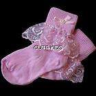 BNWT Baby Girls Frilly Socks Pink Lace Special Occasion
