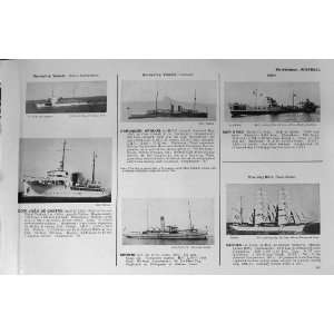   1953 54 Ships Castro Oiler Sagres Roumania Navy Flags