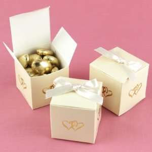  Linked at the Heart Ivory Favor Boxes   Package of 25 