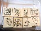 QUICK & CUTE SET OF 8 RUBBER STAMPS STAMPIN UP 2002  
