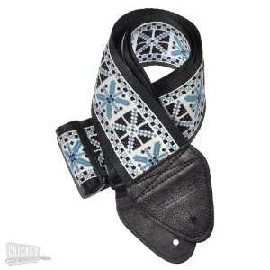  Souldier Guitar Strap   Teal & White Cross Stitch 3 