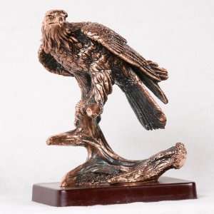   Bald Eagle Roosting On Tree Branch Decorative Statue