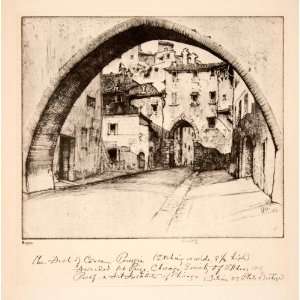  1929 Aquatone Ernest Roth Arch Conca Perugia Italy Umbria 