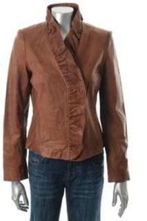 INC NEW Brown Jacket Leather Coat Sale Misses M  