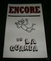 Playbill/ Encore (off Broadway) DE LA GUARDA, 2000  