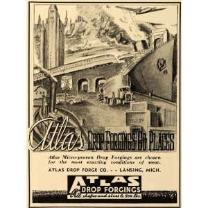  1938 Ad Atlas Micro Proven Drop Forgings Lansing Mich 