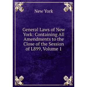  New York State Session Laws, Volume 1 New York Books