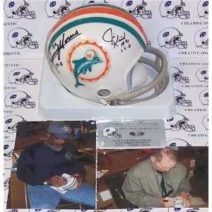Jim Kiick & Mercury Morris Autographed/Hand Signed Dolphins 2 Bar Mini 