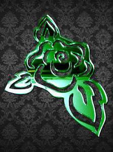 Green Acrylic Mirror ROSE FLOWER MIRROR  