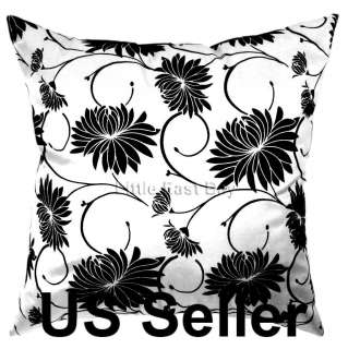   BLOSSOM FLORAL FLOCK THROW DECORATIVE PILLOW CUSHION COVER 18  