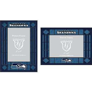   Seattle Seahawks Set of Two 4x6 Stained Glass Picture Frames Sports