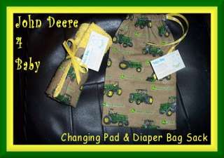 John Deere Diaper Bag Sack & Changing Pad Gift Set UDBD  