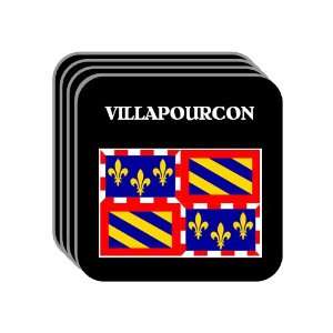 Bourgogne (Burgundy)   VILLAPOURCON Set of 4 Mini Mousepad Coasters