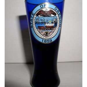 COLBALT BLUE TALL HOUR GLASS SHAPE OREGON SHOT GLASS  