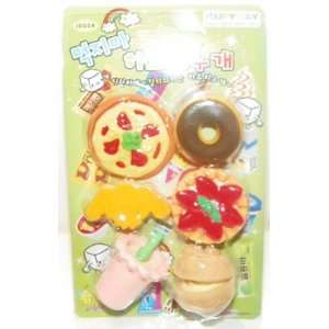 dimensional Made in Japan Eraser Set with the Following Foods Pizza 
