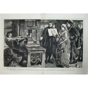  1877 Caxton Celebration Printing King Edward Queen Art 