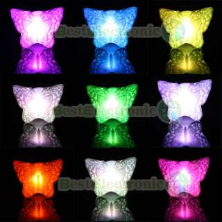 Lovely Butterfly Colorful LED Night Light Lamp NEW  