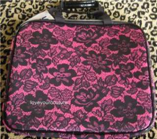Betsey Johnson Femme Fatale Pink Black Padded Laptop Computer Bag 