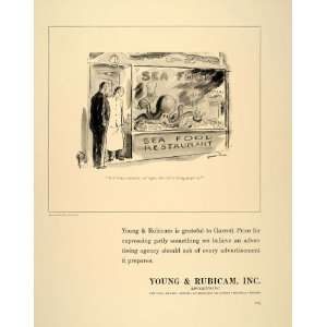  1940 Ad Young Rubicam Advertising Garrett Price Cartoon 