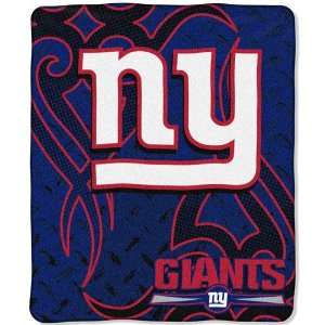  New York Giants Blanket   Royal Plush Raschel Sports 