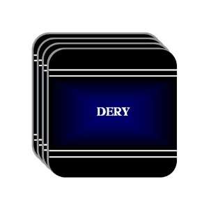 Personal Name Gift   DERY Set of 4 Mini Mousepad Coasters (black 