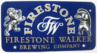   Beer STICKER w/ Lion & Bear, Firestone Walker, Paso Robles, CALIFORNIA
