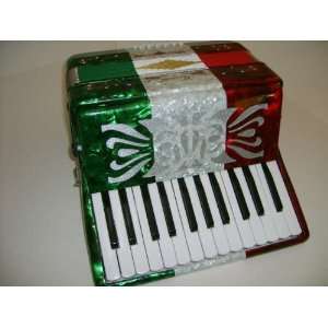  Rossetti Piano Accordion 12 Bass 25 Key Tri Color, Red 