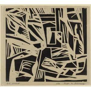   abstract prints,art,woodcuts,Ralph M Rosenborg,1939