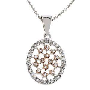   Rose Gold .925 Sterling Silver Cubic Zirconia {C.Z.} Pendant Jewelry