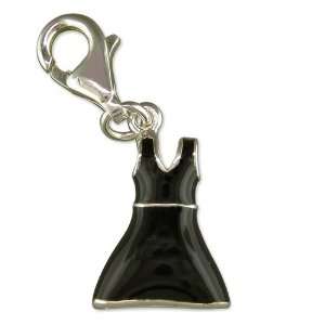  Little Black Dress Silver Clip On Charm Jewelry