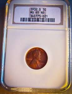 FROM ESTATE SALE AUCTION IS THIS 1932D LINCOLN GRADED MS65 RED BY NGS 