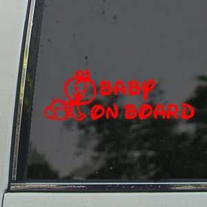  Baby On Board (Girl) Red Decal Car Truck Window Red 