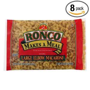 Ronco Large Elbow Macaroni, 16 Ounce (Pack of 8)  Grocery 