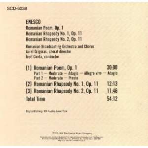  Enesco  Romanian Rhapsodies 1 & 2, Romanian Poem (Audio CD 