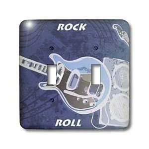 Florene Music   Rock n Roll Blue   Light Switch Covers   double toggle 