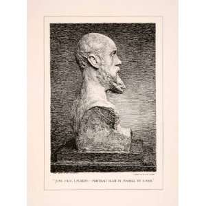   Rodin Portrait Bust French Art Sculpture   Original Lithograph Home