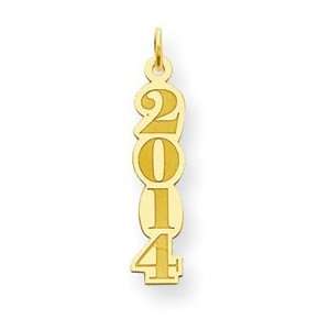  14k Yellow Gold Vertical 2014 Pendant Jewelry