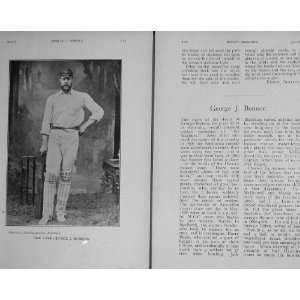   1912 Antique Portrait George J. Bonner Cricket Sport