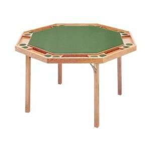Solid Wood Octagonal Poker Table with Upholstered Top  