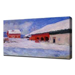  Monet   Red Houses at Bjornegaard in the Snow, Norway 