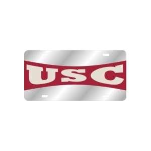  License Plate   S CAROLINA BOWTIE USC SILVER/GARNET 