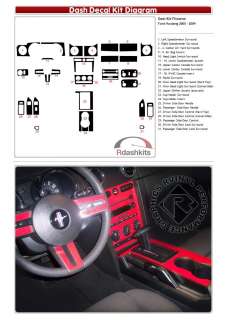Carbon Fiber Decal Dash Kit Trim Mustang 05 09  