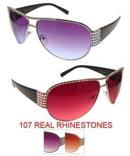 Fashion Aviator Sunglasses with 107 rhinestones  