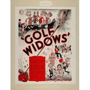  1927 Ad Silent Film Golf Widows Flapper Columbia RARE 