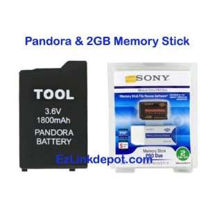 PSP Pandora Battery for Phat / Slim + 2GB Magic Memory Stick Unbricker